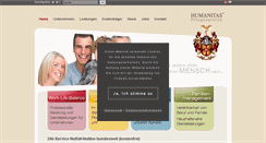 Desktop Screenshot of humanitas-pflegeservice.de