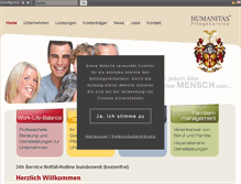 Tablet Screenshot of humanitas-pflegeservice.de